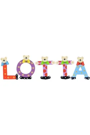 Playshoes Deko-Buchstaben (Set, 5 St), Kinder Holz-Buchstaben Namen-Set "LOTTA" in bunten Farben bunt
