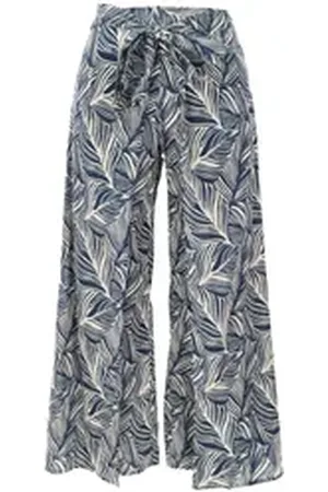 GURU-SHOP Relaxhose Palazzohose, weite Boho Sommerhose, Baumwoll.. alternative Bekleidung blau L/XL
