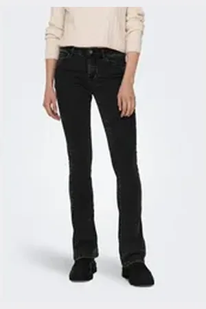 ONLY Bootcut-Jeans B800 Damen Bootcut Jeans Hose High Waist weite Jeanshose Flared Schlaghose schwarz XS