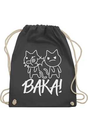 Shirtracer Turnbeutel Baka! mit Katzen - weiß, Anime Geschenke grau