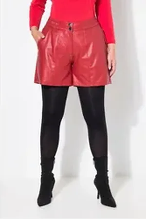 Miamoda Funktionshose Shorts weites Bein Lederoptik rot 56