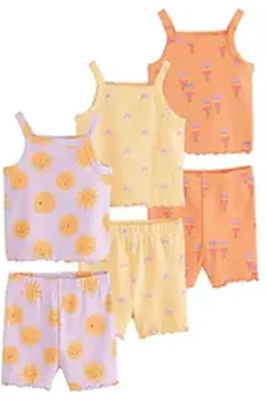Next Pyjama Kurze Schlafanzüge mit Trägertop, 3er-Pack (6 tlg) lila 86-92 (1,5-2 J.)