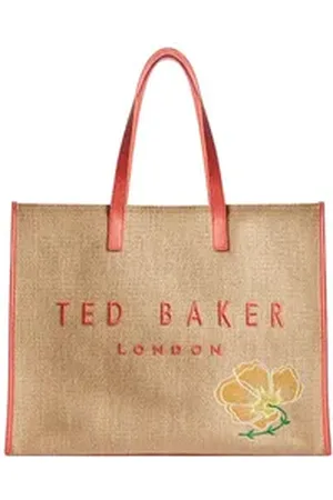 Ted Baker Shopper Floraff Floral Raffia Icon Bag beige|orange