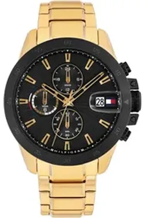 Tommy Hilfiger Multifunktionsuhr Jameson 1792199, Quarzuhr, Armbanduhr, Herrenuhr, Edelstahlarmband, analog, Tag goldfarben
