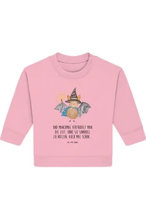 Mr. & Mrs. Panda Longpullover Fledermaus Zauberer 12. - 18. Monat - Cotton Pink - Geschenk, Tiermot (1-tlg) rosa 12. - 18. Monat