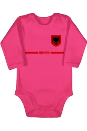 Shirtracer Shirtbody Albanien Trikot Wappen, Shqipëri mit Stolz, Albanisches Fan-Motiv 2026 Fussball WM Fanartikel Baby rosa 3/6 Monate