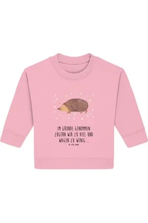 Mr. & Mrs. Panda Longpullover Igel Herzen 24. - 36. Monat - Cotton Pink - Geschenk, Baby Sweatshirt (1-tlg) rosa 24. - 36. Monat