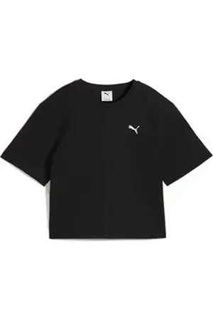 PUMA T-Shirt WARDROBE ESS Geripptes Relaxed Fit T-Shirt Damen schwarz XL