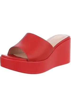 Ital-Design Nude Wedge-Sandalen für Damen – Elegante Freizeitschuhe Plateausandaletten (89368438) Keilabsatz/Wedge Keilsandaletten in Rot rot 40 EU