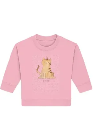 Mr. & Mrs. Panda Longpullover Einhorn Katze 6. - 12. Monat - Cotton Pink - Geschenk, Erwachsenwerde (1-tlg) rosa 6. - 12. Monat