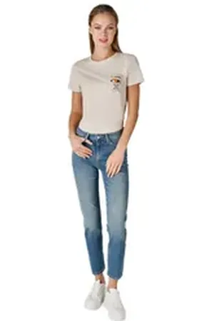 Colins Girlfriend-Jeans Damen Slim Fit Jeanshose in Blau mit normaler Taille und geradem Bein 26-30