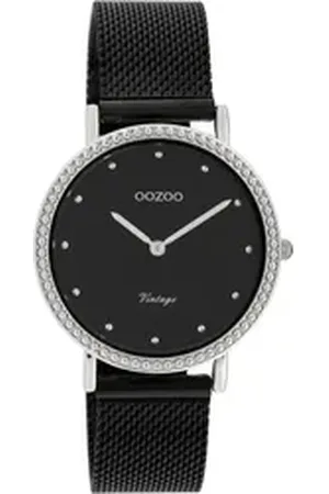 Oozoo Quarzuhr C20057, Armbanduhr, Damenuhr, Edelstahlarmband schwarz