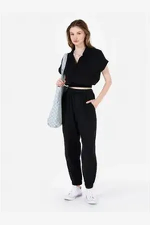 Colins Girlfriend-Jeans Regular Fit High Waist Straight Leg Damenhose schwarz L