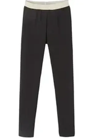 Vertbaudet Leggings Mädchen Leggings, Bund in Metallic-Optik BASIC Glitzer-Optik schwarz 140