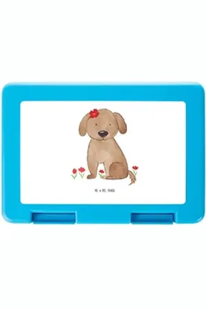 Mr. & Mrs. Panda Butterdose Hund Dame - Weiß - Geschenk, flauschig, Brotzeitbox, Brotbox, Hundeda, Premium Kunststoff, (1-tlg), Langlebigkeit weiß