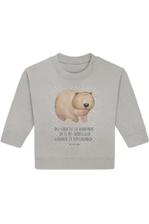 Mr. & Mrs. Panda Longpullover Wombat 12. - 18. Monat - Heather Grey - Geschenk, lustige Sprüche, Sp (1-tlg) grau 12. - 18. Monat