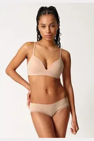Skiny Triangel-BH Classicotton Feine Spitze am hinteren Unterbrustband beige 80