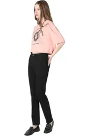 Colins Girlfriend-Jeans 703 Carla Damen-Jeanshose mit mittlerer Taille, geradem Bein und schma schwarz 26-30