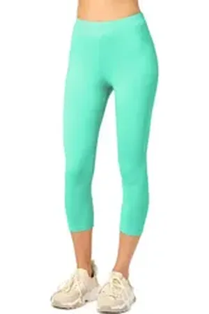 Merry Style Leggings Caprihose Damen 3/4 Hose MS10-199 (1-tlg) aus Baumwolle grün XL