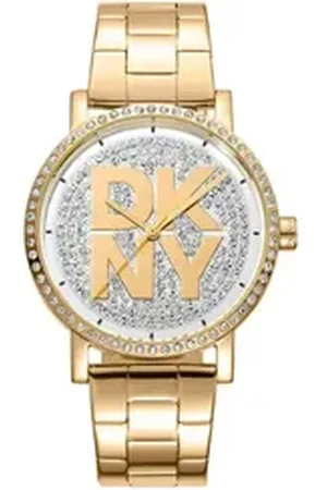 DKNY Armband Damenarmbanduhr Soho Logo Gold (Set) goldfarben