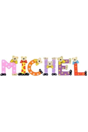 Playshoes Deko-Buchstaben (Set, 6 St), Kinder Holz-Buchstaben Namen-Set "MICHEL" in bunten Farben bunt