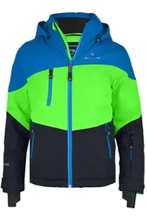 Bergson Skijacke VOLKER neo (maxi) Kinder Skijacke, extra weit für extra viel Spaß im Schnee!, Normalgrö grün 152