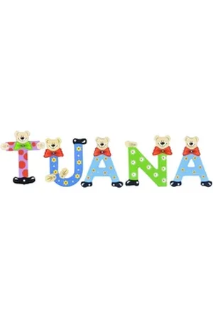 Playshoes Deko-Buchstaben (Set, 5 St), Kinder Holz-Buchstaben Namen-Set "TUANA" in bunten Farben bunt