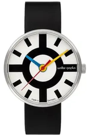Walter Gropius Quarzuhr Made in Germany, Saphirglas, Forum Crossway - WG 006-03, Designeruhr, Lederarmband mit Easy-Release System, Edelstahlgehäuse
