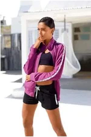 H.I.S H.I.S Sweatjacke mit seitlichem Tape, Loungeanzug lila 40/42
