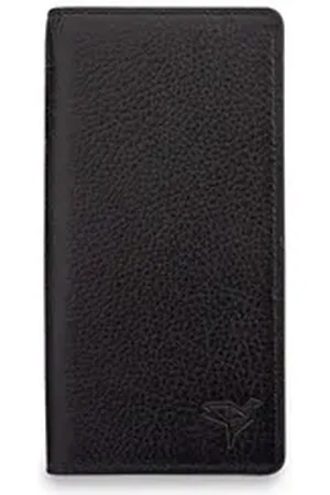 Lucky Bees Geldbörse 100% GENUINE LEATHER, 18 cm x 3 cm M1443 schwarz