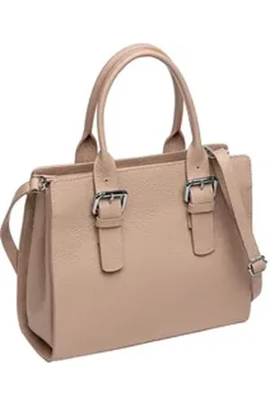 CASPAR Henkeltasche TL807 klassisch elegante Damen Leder Handtasche rosa