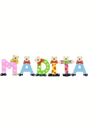 Playshoes Deko-Buchstaben (Set, 6 St), Kinder Holz-Buchstaben Namen-Set "MADITA" in bunten Farben bunt
