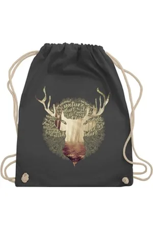 Shirtracer Turnbeutel Hirsch Jäger, Mode für Oktoberfest Tasche grau