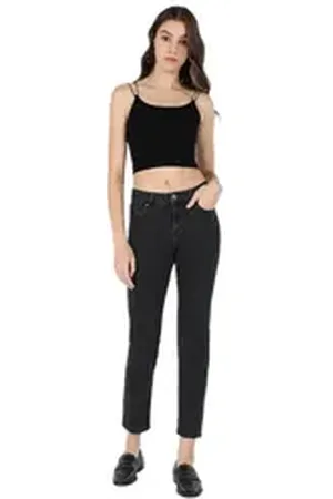 Colins Girlfriend-Jeans Damenhose mit mittlerer Taille, schmalem Schnitt und geradem Bein 26-30