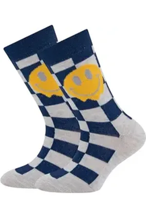Ewers Socken Socken 2er Pack Karo/Smile blau 23-26