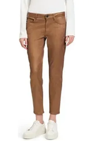 Betty & Co Betty&Co Slim-fit-Jeans Casual-Hose im Glitzer-Look beige|braun 42