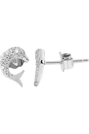 Akzent Ohrring-Set Nella 925/- Echt Silber Delfin-Ohrstecker "Nella" mit (Paar), Mädchen Ohrring silberfarben