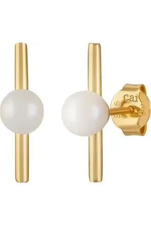CAÏ CAÏ Paar Ohrstecker Caï Damen-Ohrstecker 925er Silber Süßwasserperle