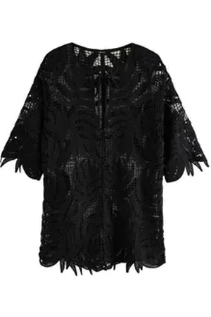 Next Strandkleid Cover-up-Kaftan mit Häkelbesatz (1-tlg) schwarz S