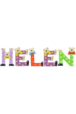 Playshoes Deko-Buchstaben (Set, 5 St), Kinder Holz-Buchstaben Namen-Set "HELEN" in bunten Farben bunt