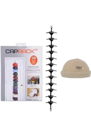 2Stoned Garderobenhalter Caprack Kappenhalter XXL mit 12 Clips + Zugabe von , zum Aufhängen von bis zu 36 Baseball Caps schwarz