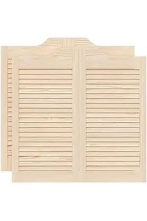 vidaXL Haustür Schwingtüren Lamellen-Design 2-Paar 80x80 cm Massivholz Kiefer (2-St) braun