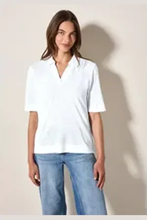 CECIL Poloshirt aus softem Materialmix weiß M (40)