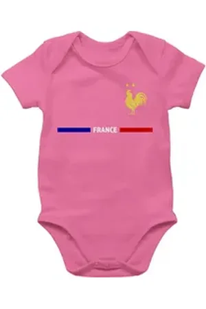 Shirtracer Shirtbody Frankreich Trikot Wappen, France mit Stolz, Französisches Fan-Motiv 2026 Fussball WM Fanartikel Baby rosa 3/6 Monate