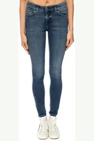 Diesel Straight-Jeans Slandy-Ankle 084UD Damen Jeans Slim Straight blau