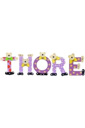 Playshoes Deko-Buchstaben (Set, 5 St), Kinder Holz-Buchstaben Namen-Set "THORE" in bunten Farben bunt