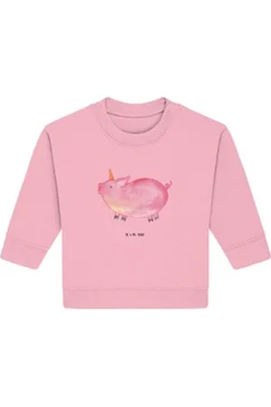 Mr. & Mrs. Panda Longpullover Einhorn Schwein 12. - 18. Monat - Cotton Pink - Geschenk, Unicorn, Ba (1-tlg) rosa 12. - 18. Monat