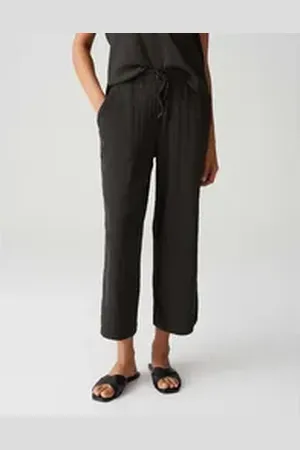 Opus Culotte MILENI CRINKLE Wide mit Komfortbund braun 44