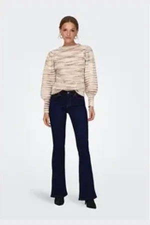 ONLY Bootcut-Jeans B1000 Jeans Bootcut Damen Hose High Waist Flared Schlaghose weite Jeanshose blau W28