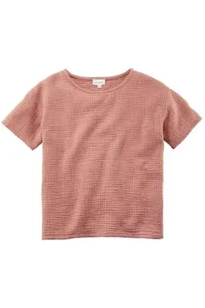 hessnatur T-Shirt Musselin aus reiner Bio-Baumwolle (1-tlg) rosa 158/164